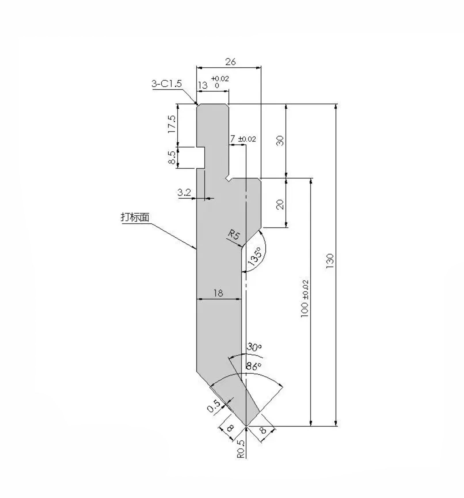 standard-press-brake-punch-drawing-02 标准折弯机冲床图纸-02
