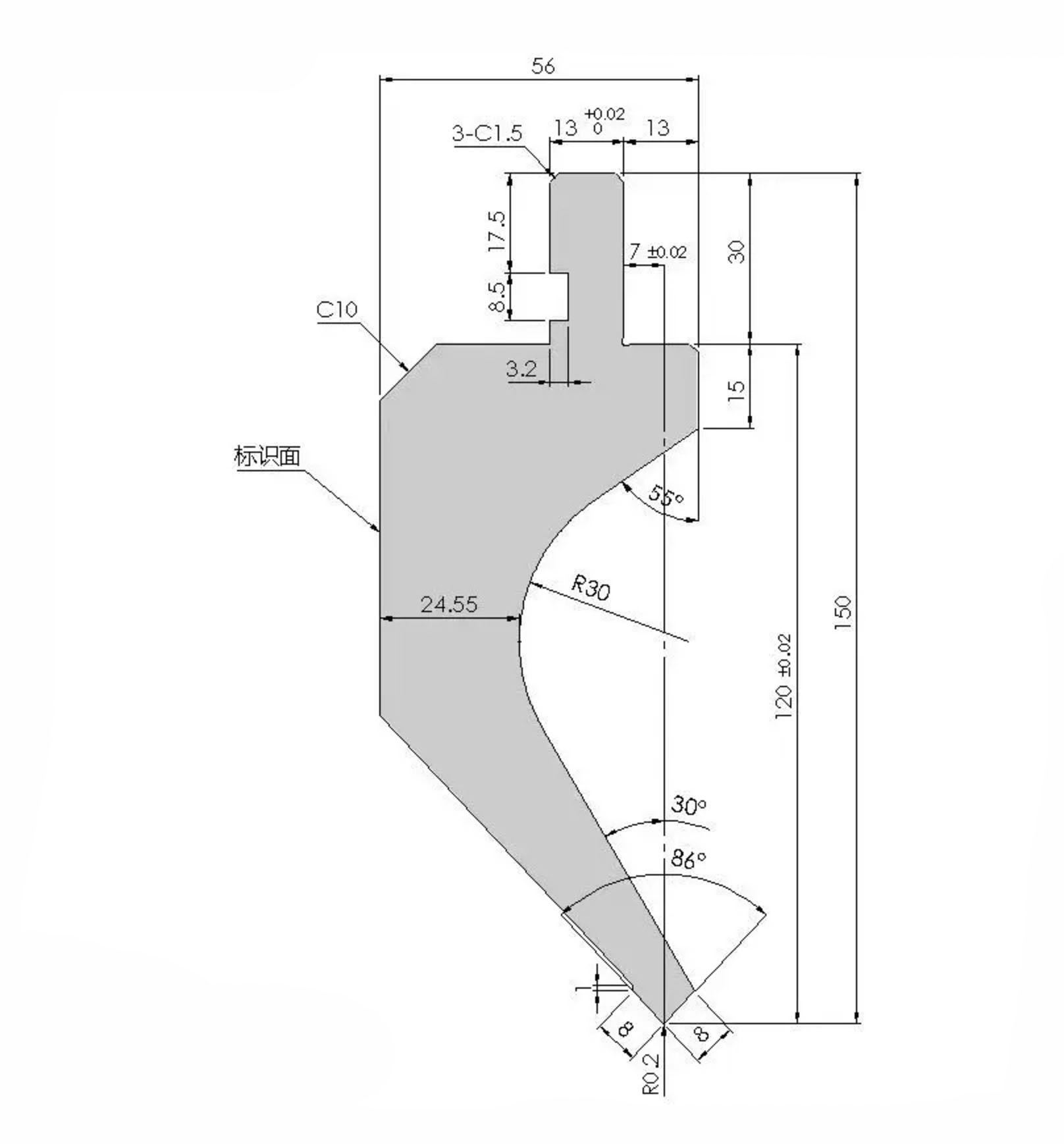 鹅颈冲床技术图纸-02
