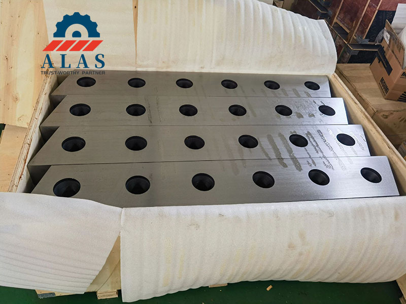 scrap metal shear blades Export standard wooden box packaging ALAS Machinery 定制废金属剪切刀片的出口标准木箱包装
